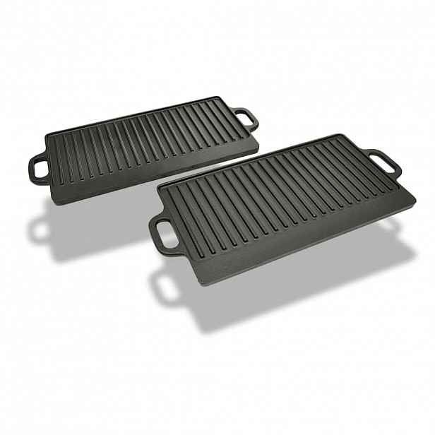 vidaXL Grilovací deska 2 ks oboustranná litinová 38x23 cm