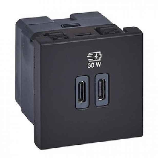 Zásuvka Nabíječka 2x Usb-c 30W Pd Antracit Legrand 077633L