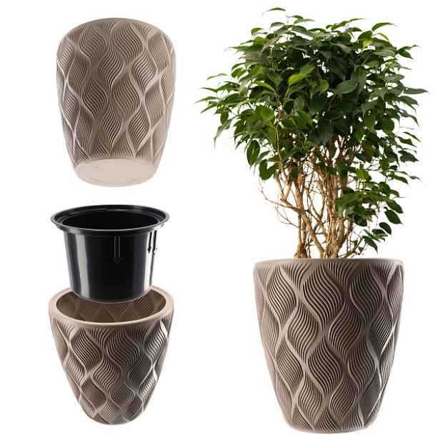 Květináč Květináč S Vkladem 32cm Obal Plastový Záhon Vysoký
