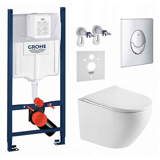 Sada Wc Stelaz Grohe Wc mísa Tornado Imprese Tlačítko Chrom