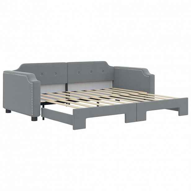 vidaXL Válenda s přistýlkou světle šedá 90 x 190 cm textil
