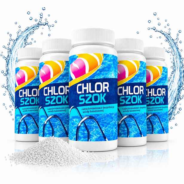 5x Chlor Šok Do Bazénu Granule Gamix 1 kg Bazénová chemie Dezinfekce Voda