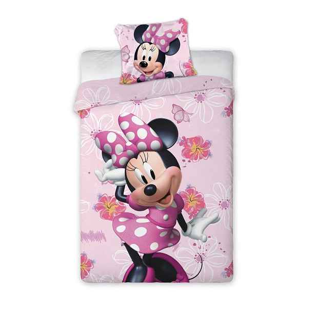 Faro Dětské bavlněné povlečení Fisa Minnie Mouse 160x200 cm + 70x80 cm růžové