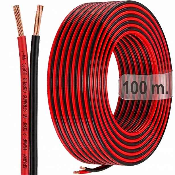 Instalační automobilový kabel 12V 24V 16 Awg měděný Ofc 100 m. Sparky