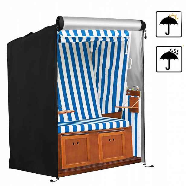 Obal Na Plážový Koš 420D 135*105*175/140 Cm Voděodolný Černý XXL