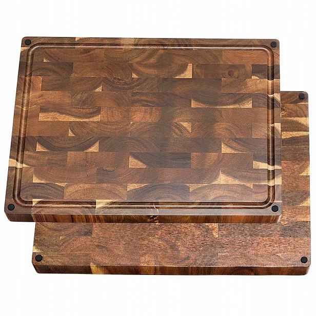 Oboustranné akáciové prkénko 485x356x38 mm frézované