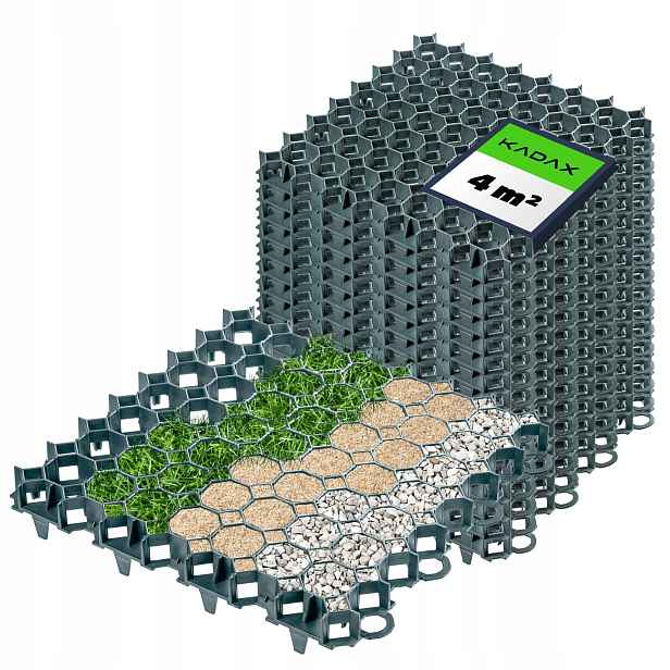 Geokrata Parkovací Mřížka Trávníková 50x50x3,5 16 Ks Zahradní 530 TUN/m2