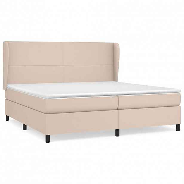 vidaXL Box spring postel s matrací cappuccino 200 x 200 cm umělá kůže
