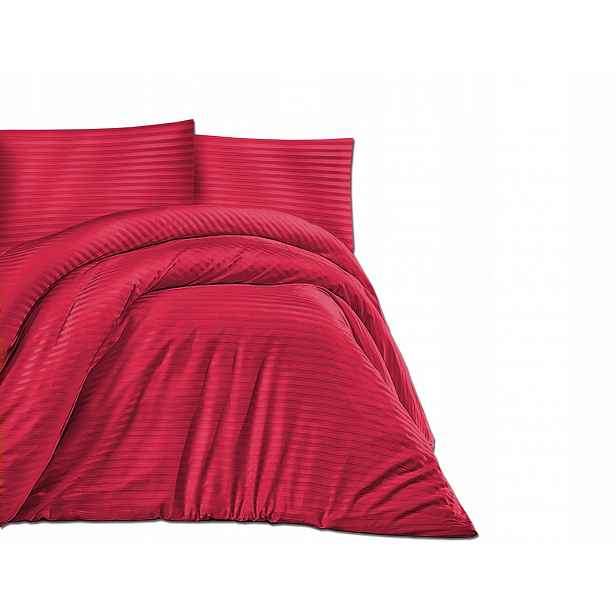 Povlečení Lux Cizgili Satin 180x200 Červená
