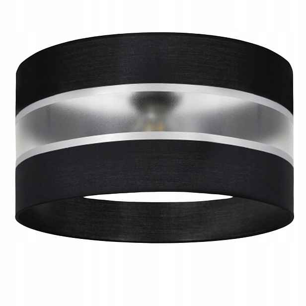 Stínidlo Válec Pro Stropní Lampy S Proužky 30 CM Černé E27