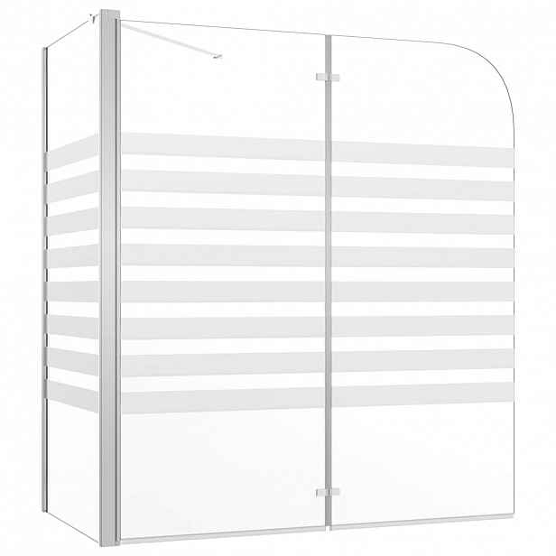 vidaXL Vanová zástěna 120 x 68 x 130 cm tvrzené sklo pruhovaná