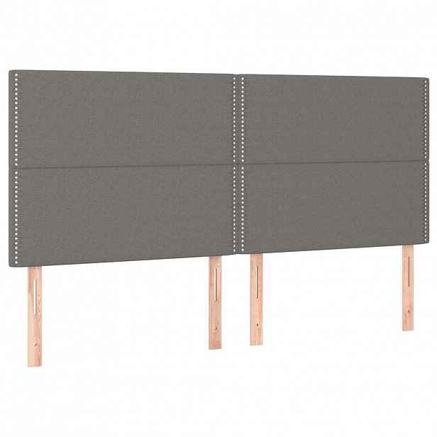vidaXL Čelo postele tmavě šedé 180x5x118/128 cm látkové