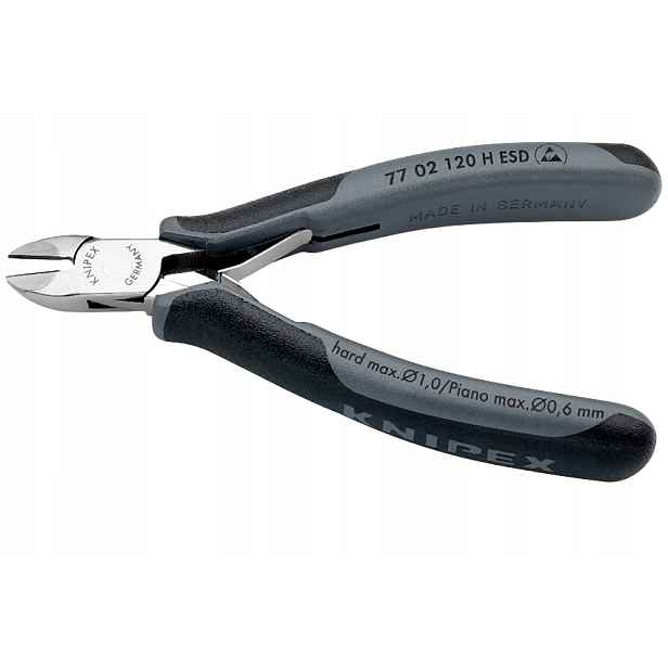 Boční štípací kleště Knipex 77 02 120 H Esd, karbidové, tvrdý drát