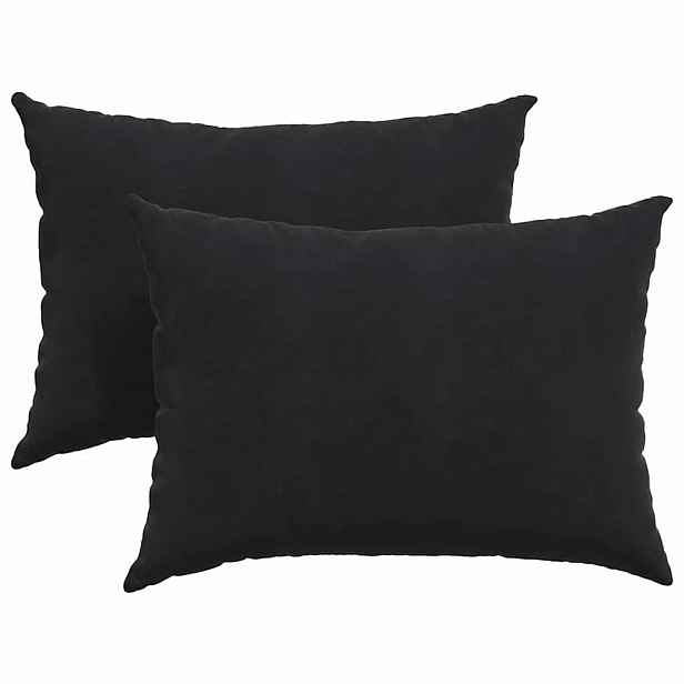 vidaXL Pohovkové polštáře 2 pcs Černá 70 x 50 cm Žebrovaná látka