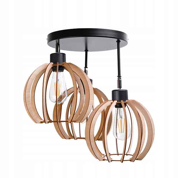 Nastavitelná Závěsná Stropní Lampa – Dřevěná Koule