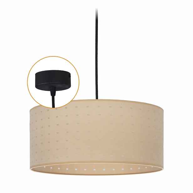 Závěsné Stropní Svítidlo Lustr Abažur Klosz 1 x E27 Led Béžová do obývacího pokoje