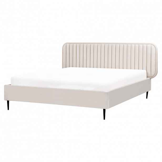 Beliani POSTEL s roštem 160/200 cm Béžová Brin
