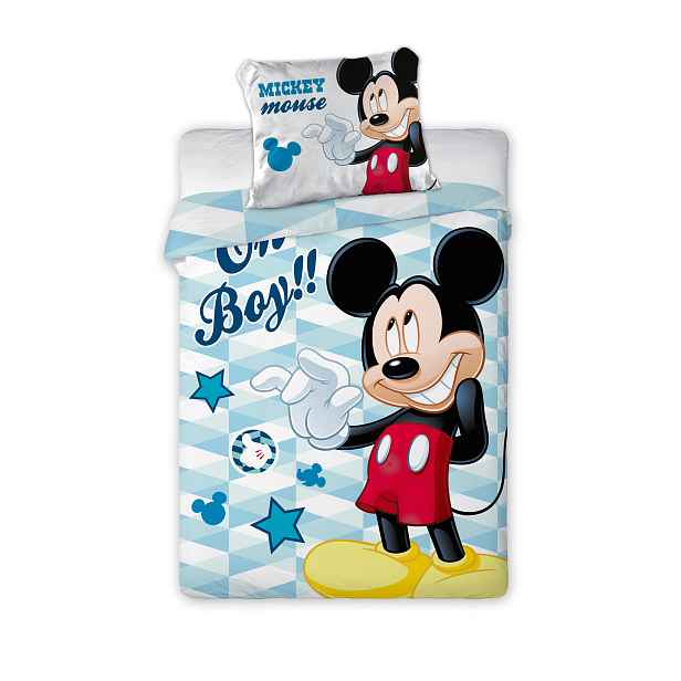 Faro Dětské bavlněné povlečení Nook Mickey Mouse 100x135 cm + 40x60 cm modré