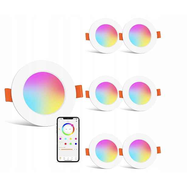 Led reflektor zapuštěný rgb 8 v 220 v ip44 bluetooth teplá bílá barva