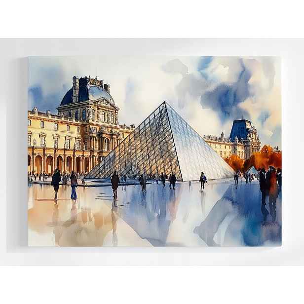 Plakát Pohled Francie Paříž Louvre Palác Muzeum 100x75