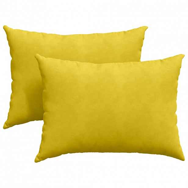 vidaXL Pohovkové polštáře 2 pcs Žlutá 70 x 50 cm Žebrovaná látka