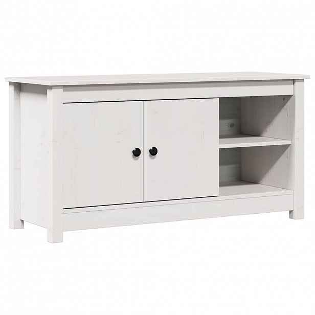 vidaXL TV skříňka bílá 103 x 36,5 x 52 cm masivní borové dřevo
