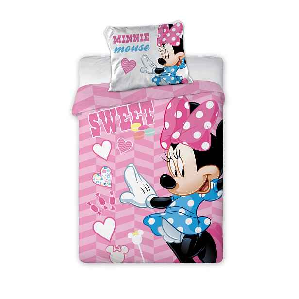 Faro Dětské bavlněné povlečení Nook Minnie Mouse 100x135 cm + 40x60 cm růžové