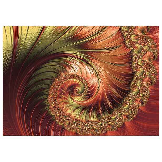 Fototapeta Červeno-zlaté abstraktní spirály a fraktály 312x219 lepidlo
