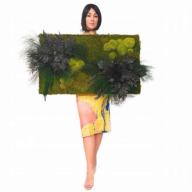 Panel Z plochého polštářového mechu a stabilizovaných rostlin 100x60 Obraz