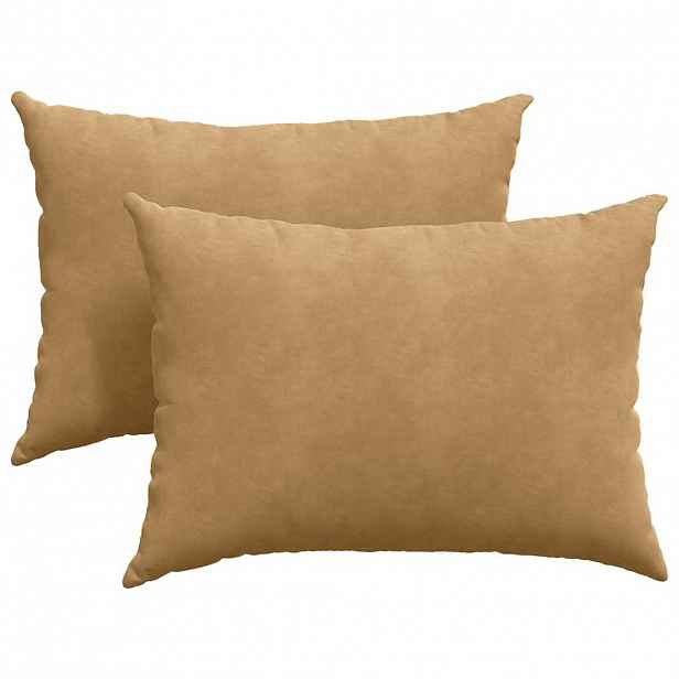vidaXL Pohovkové polštáře 2 pcs Hnědá 70 x 50 cm Žebrovaná látka
