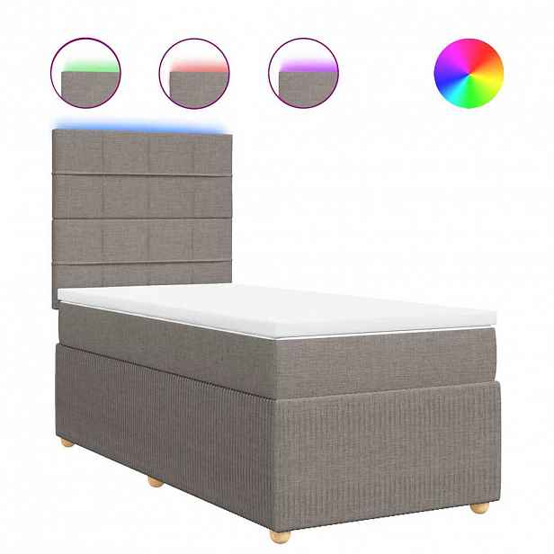 vidaXL Box spring postel s matrací taupe 80x200 cm textil