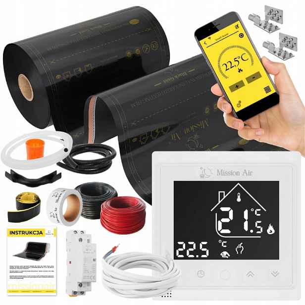 Set Fólie Vyhřívací Podložka Infračervená 26 m² 160 W