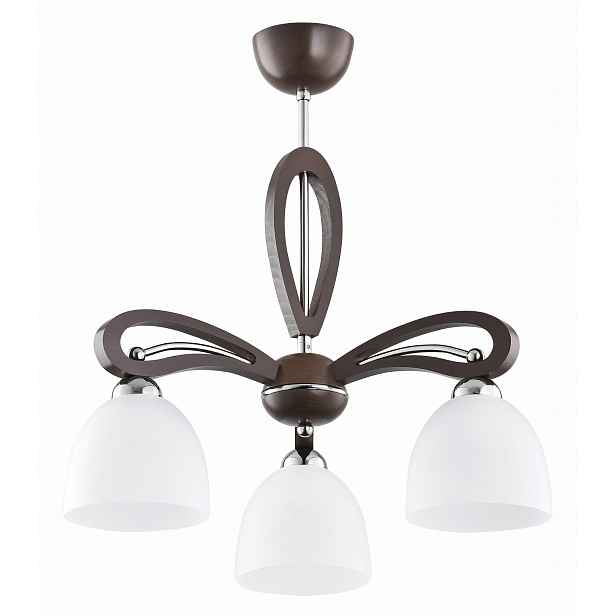 Lustr Alfa Gracja Vigo 3x60W, chrom/bílá/hnědá, E27