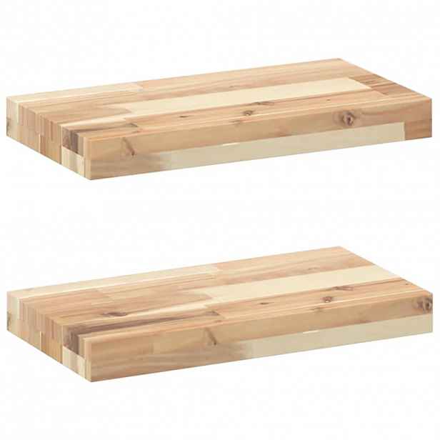 vidaXL Plovoucí police 2 ks 40 x 20 x 4 cm neošetřené akáciové dřevo