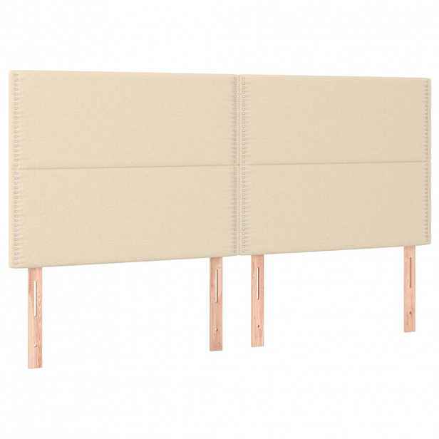vidaXL Čelo postele krémové 180x5x118/128 cm látkové