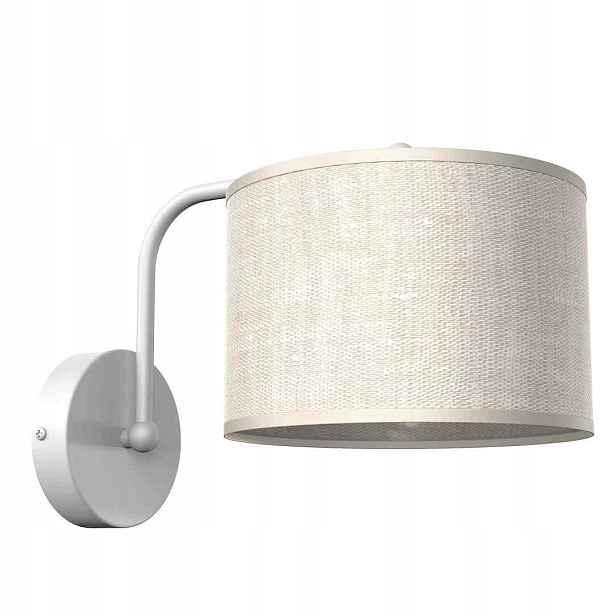 Nástěnné svítidlo Milagro Lino MLP7493 E27 60W Bílý Lněný Abažur Metal IP20
