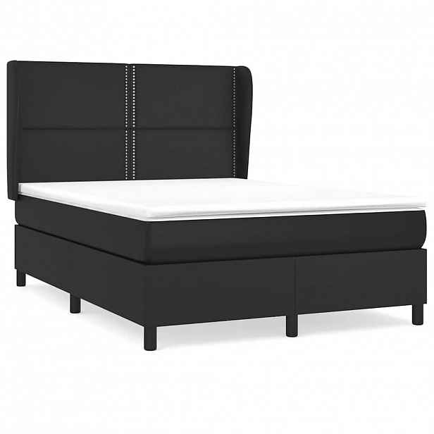 vidaXL Box spring postel s matrací černá 140 x 190 cm umělá kůže