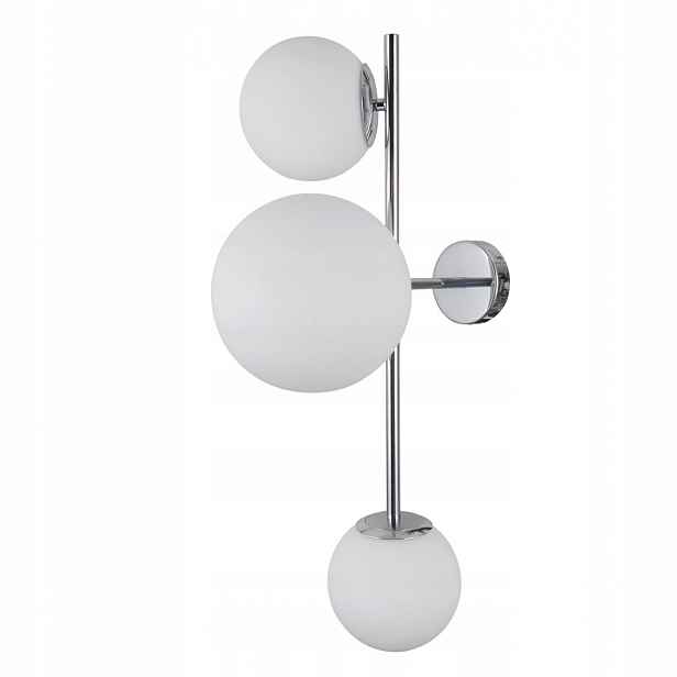 Nástěnné svítidlo Vailante Chrom Led Stínidlo Bílé 60 cm do obývacího pokoje Italux