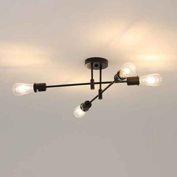 Stropní svítidlo stropní lampa ve stylu vintage, moderní design, černá, E27