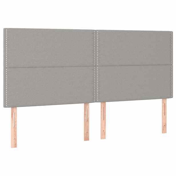 vidaXL Čelo postele světle šedé 200 x 5 x 118/128 cm látkové