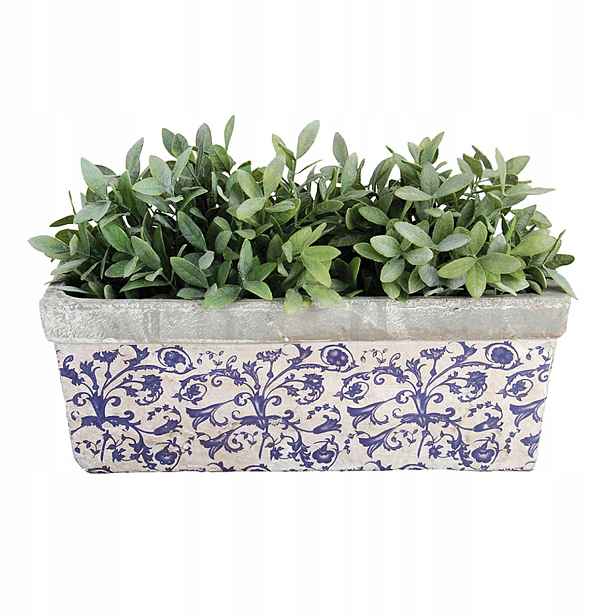 Keramický květináč Betonový Malovaný Na Balkon 40cm Box květiny Vintage