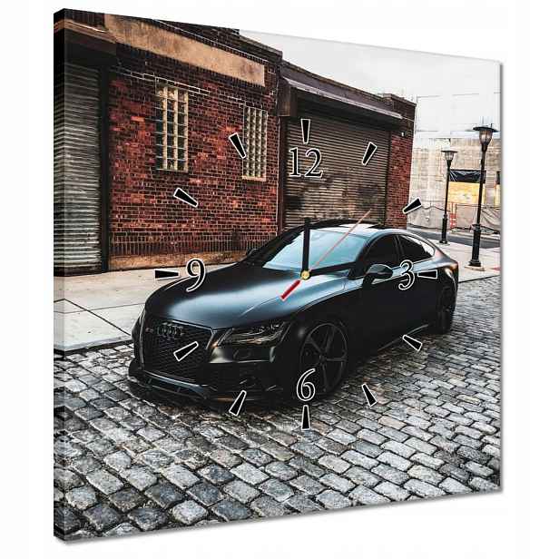 Nástěnné hodiny 40x40 černé Audi Rs