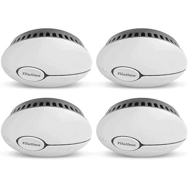 Snímače kouře Požární alarm Sada 4 EN14604 85dB Bílá 125x35 mm