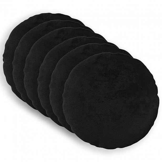 vidaXL Povlak na polštář 6 pcs HEERLEN Černá Ø 60 cm Flanel