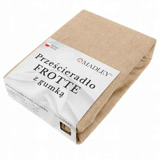 Froté prostěradlo s Gumičkou 200x220 Silné 200 g/m² Bavlna Béžová Madley
