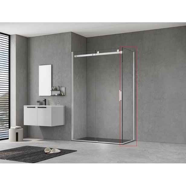 HOPA Pevná boční stěna PANEL BELVER GRAFIT NEW — Barva rámu - Grafit, Pevná stěna - 80 cm, Směr zavírání - Univerzální Levé / Pravé, Výplň - Čiré bezpečnostní sklo - 8 mm