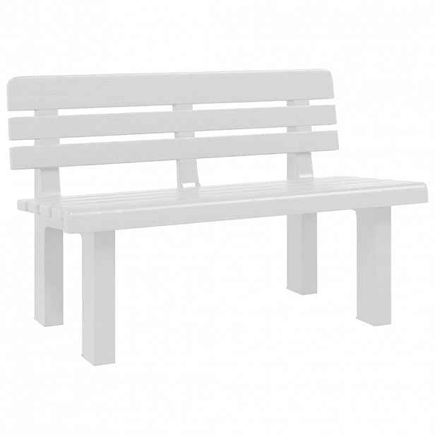vidaXL Zahradní lavice bílá 110 x 52 x 71 cm polypropylen