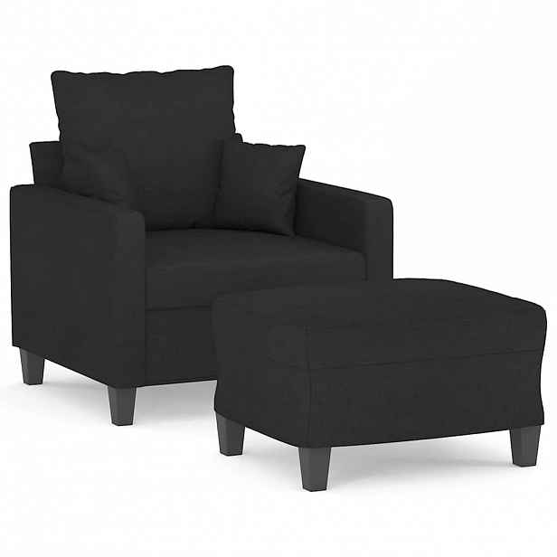 vidaXL Křeslo s podnožkou černé 60 cm textil