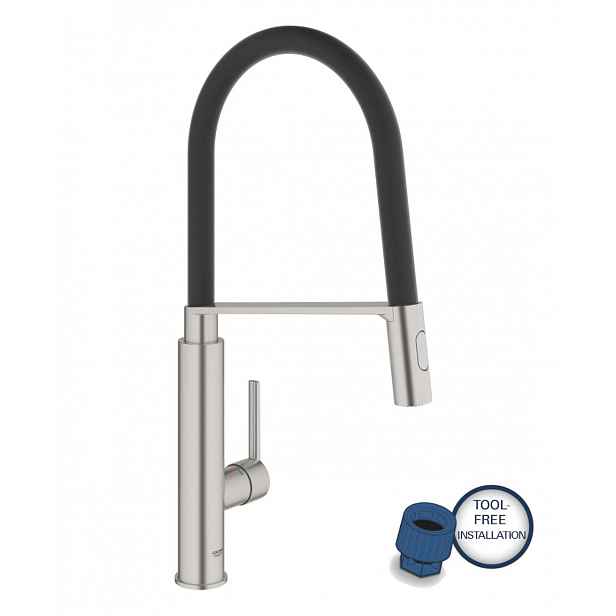 Grohe Feel - Dřezová baterie s flexibilním ramenem, supersteel 31489DC0
