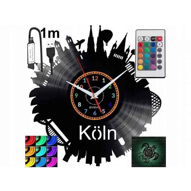 Koln Dárek Originální dekorace do domu Hodiny z vinylové desky